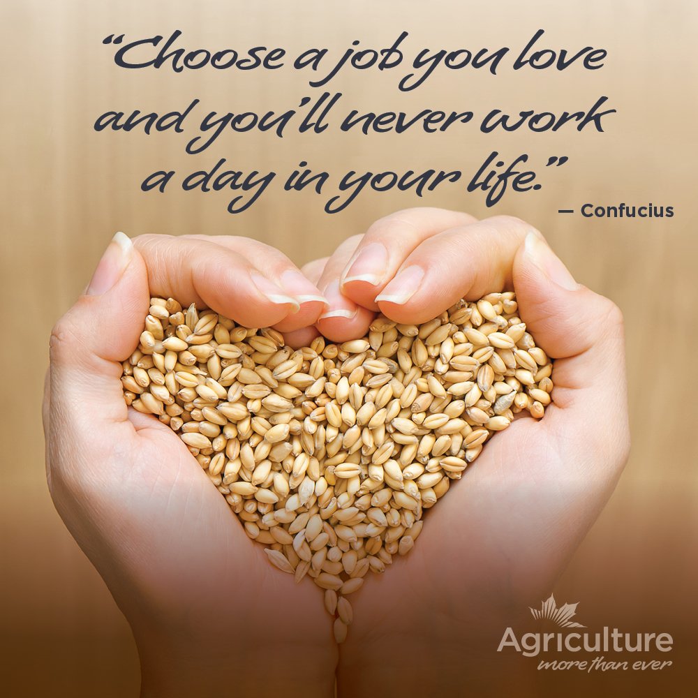 Ag More Than Ever On Twitter Choose A Job You Love And You Ll Never Work A Day In Your Life Confucius Agriculture Farming Agmorethanever