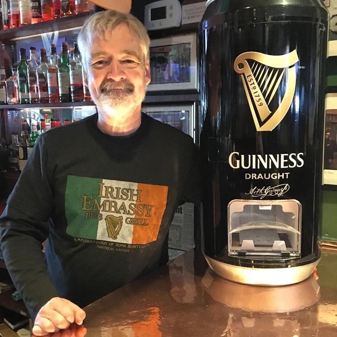 IrishEmbassyMtl's tweet photo. Sweet new tees for sale in time for St-Paddy's! Limited run so get 'em while you can! Plus, buy any Irish draft to win this #Guinness fridge https://t.co/TibdFNmvr8