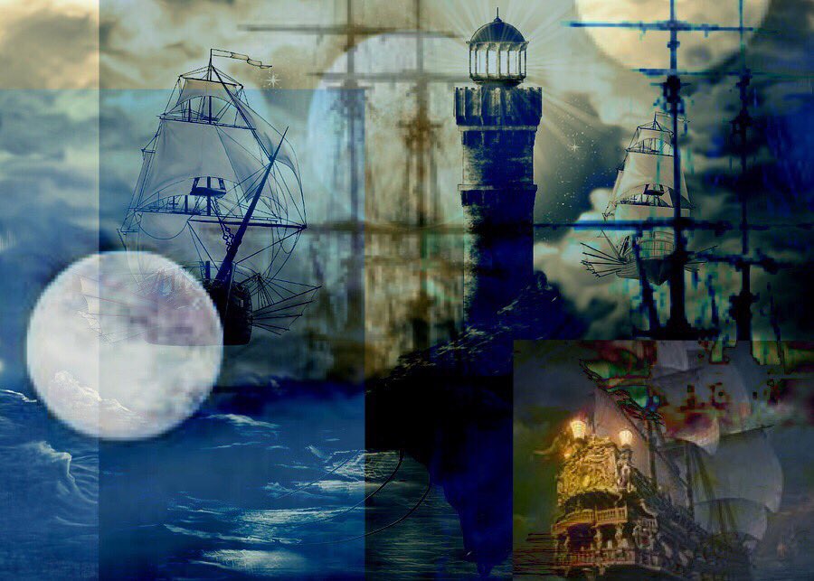 We sail guided by moonlight. 
Sails unfurled. 
We sail to find adventures. 
To laugh at storms. 

#FF <a href="/RobbieTheBlack/">Robbie Taggart</a> @QuinnMonroe_rp