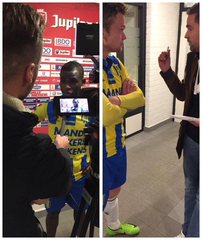 RKCWAALWIJK's tweet photo. Tevreden doelpuntenmakers  Fred en Pieter staan de pers te woord na #rkchel! #éénrkc https://t.co/5e4LlkTQrt