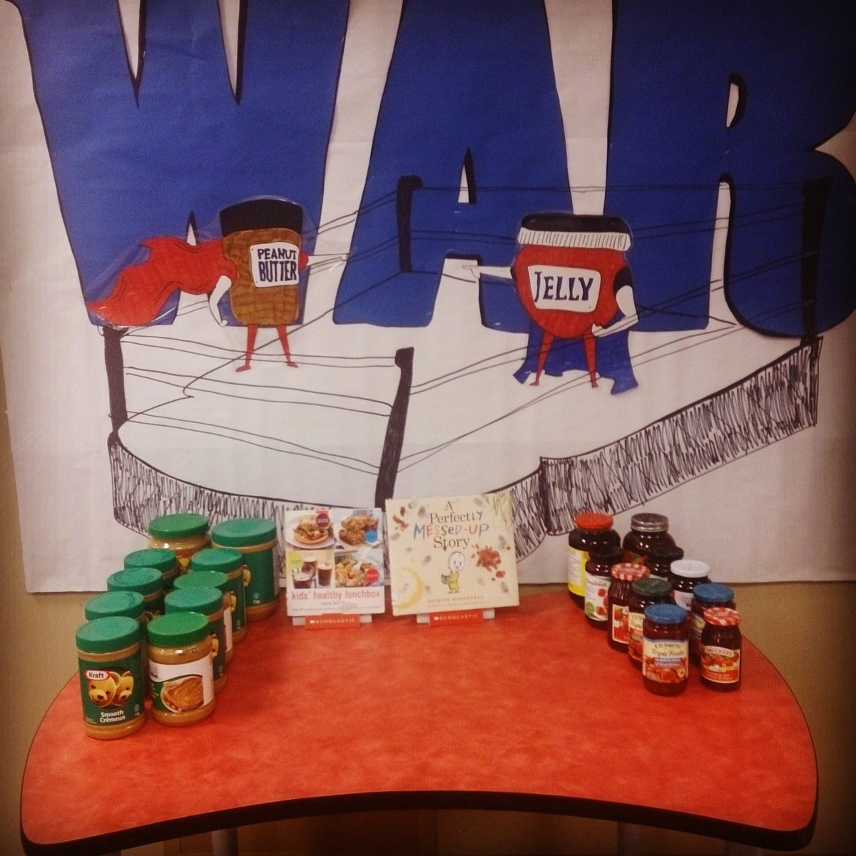 HCE_Coyotes's tweet photo. The start of our social justice project for March. PB and J war. @judithgraves @LCSD_150 https://t.co/ftaOf7wrlD