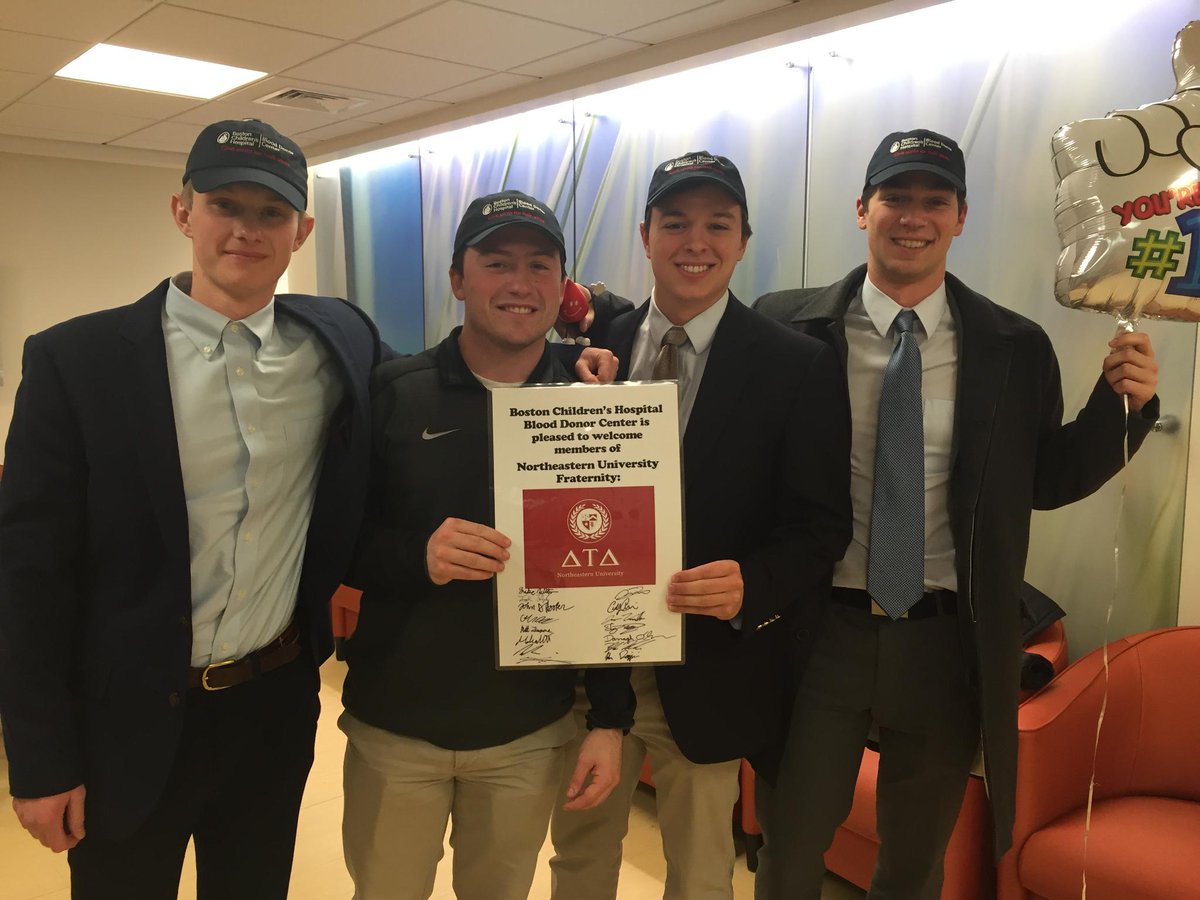 A huge thank you to <a href="/Northeastern/">Northeastern University</a>'s Delta Tau Delta fraternity for your donations to our Blood Donor Center! #blooddonation