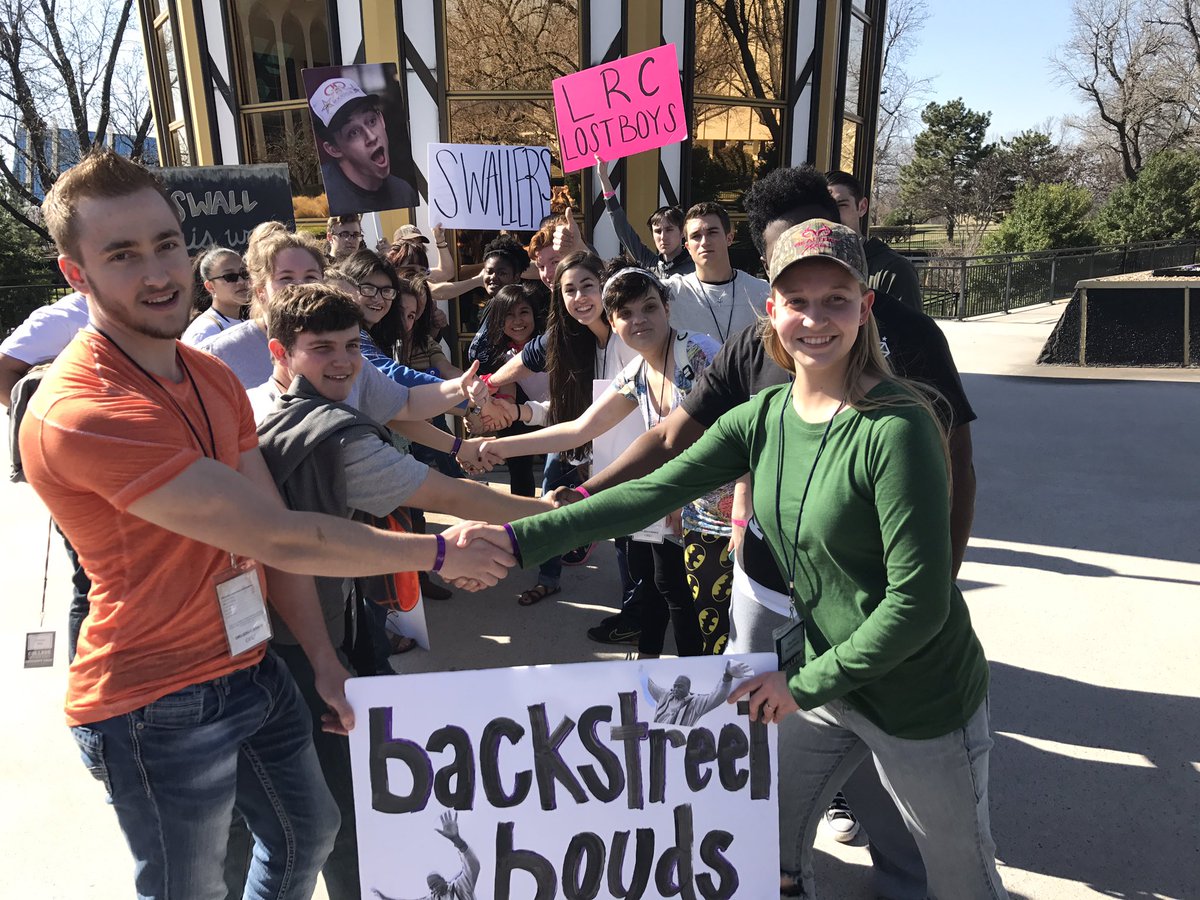 courttedford's tweet photo. creating community with the LRC Lost Boys and the Backstreet Boyd's. is that the hidden message?! #orucw #headedtoORU https://t.co/nsGhCgvsKc