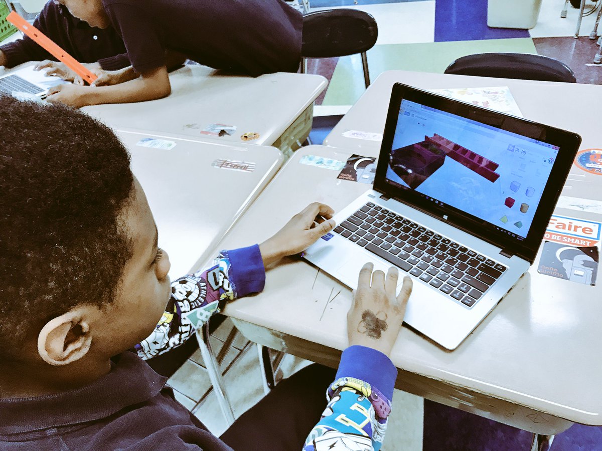 msseigler's tweet photo. Our students built habitat pieces for our pet bearded dragon with @CleMobileFabLab ! Loved it! @DickensTigers #cmsd #STEM @tinkercad https://t.co/j4cAEwgJQY