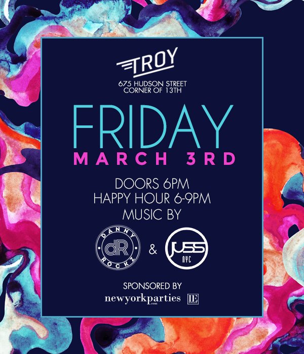 NY_Parties's tweet photo. Come After Work! #happyhour #drinkspecials #meatpackingdistrict #TGIF #manhattan #afterwork 
@DjDannyRockz https://t.co/HA5YAGyQhR