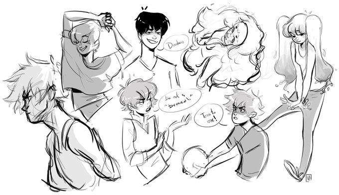 Some sketches I did yesterday while streaming. (In the end I didn't clean them) ('':  #doodles #sketch 
