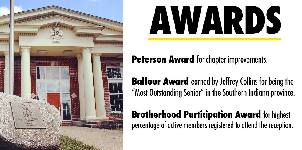 DePauwU's tweet image. Congratulations to @DePauwSigs for several awards at the 133rd Sigma Chi Indiana State Day! #SigmaChi #XiChapter