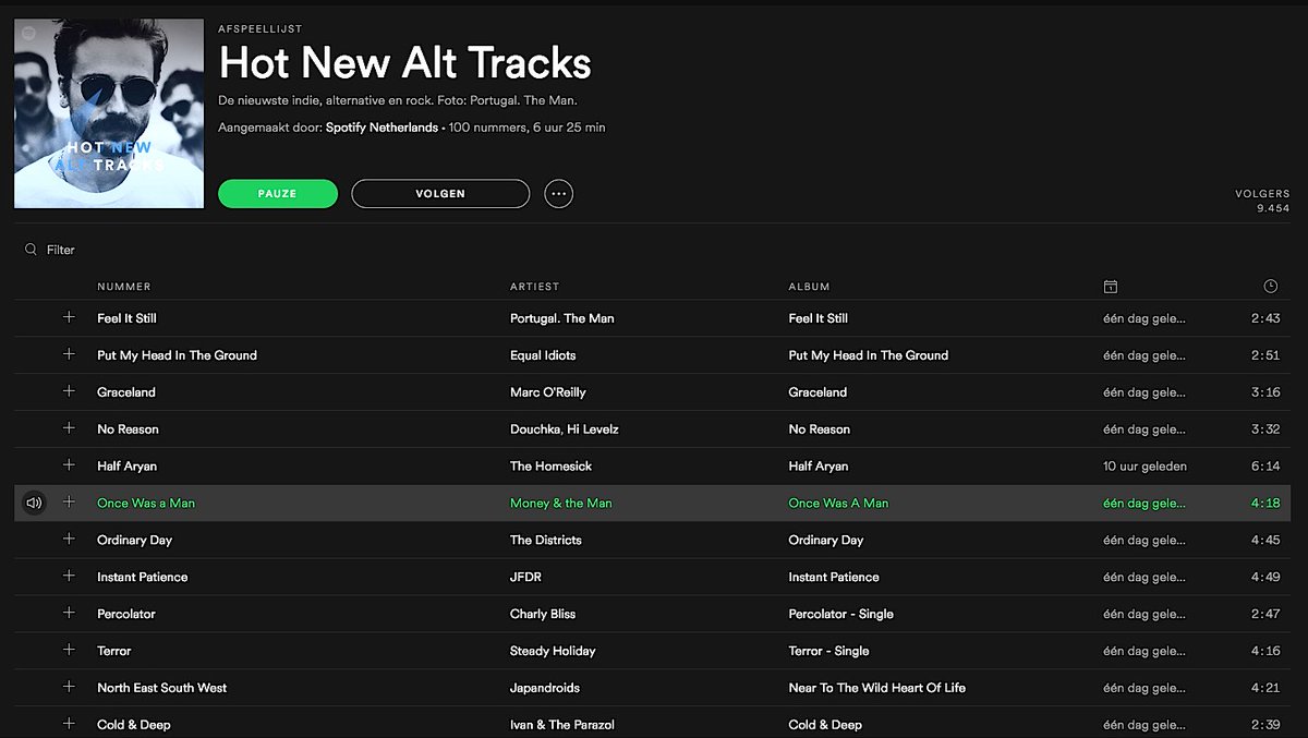 HOT NEW ALT TRACKS!! Check die playlist!!
<a href="/tcbyml/">TCBYML</a> <a href="/SpotifyNL/">Spotify NL</a>  open.spotify.com/user/spotify_n…
