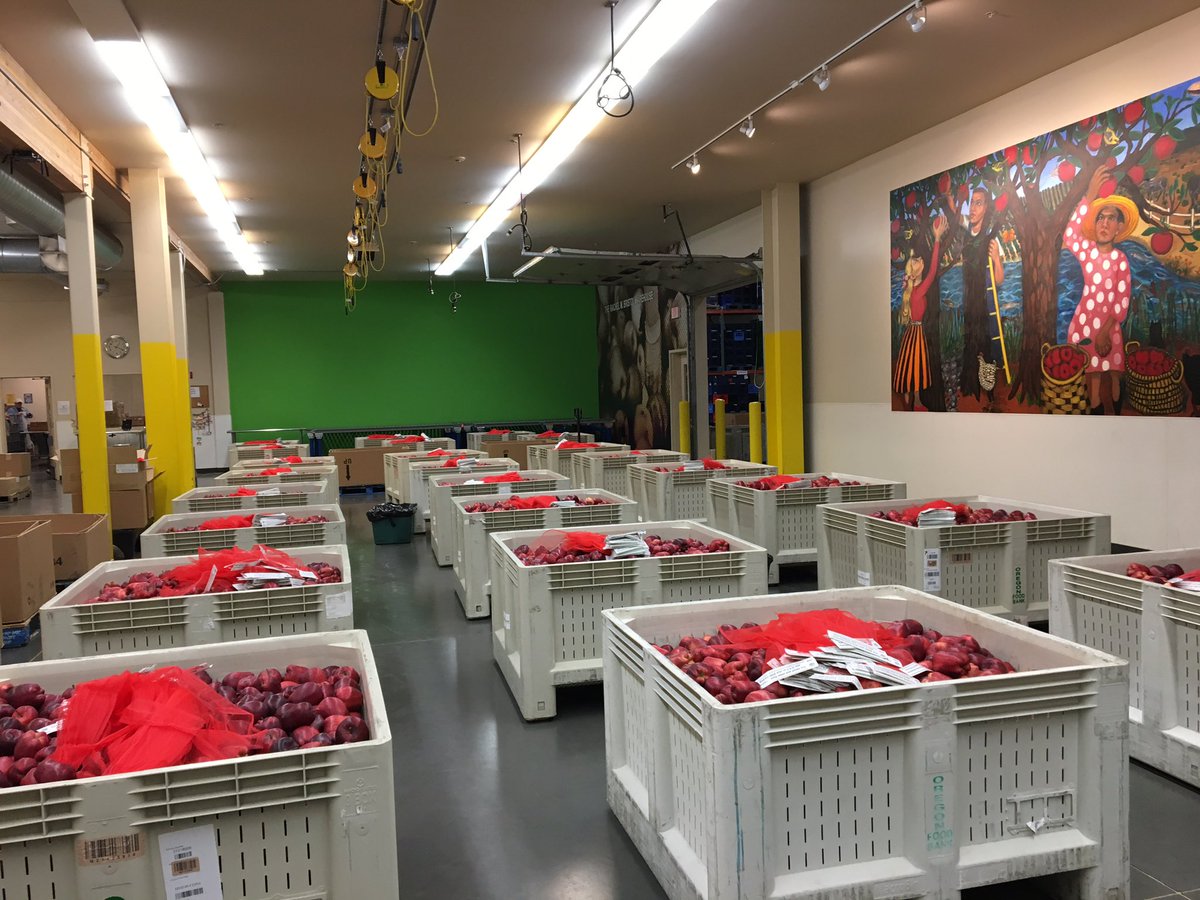 QuinnThomasPR's tweet image. Got the team together today at @oregonfoodbank and helped package over 21,000 lbs. of apples 🍎🍎🍎