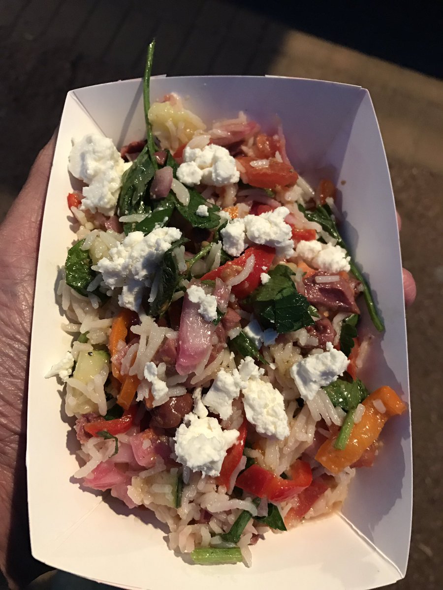 chuckbriant's tweet photo. Delish Mediterranean Rice Salad from @LeilasTruck serving @BackYardOnBell with @parallel90 @kendricksbbq https://t.co/484X1C3qq4