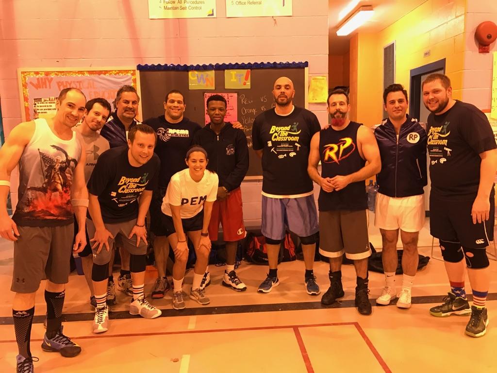 justincholbrook's tweet image. Tough game tonight vs. @ryanefrederick &amp;amp; the @RPEMS233 parents but the staff came through with a W &amp;amp; great costumes! #RP233 #wininstyle