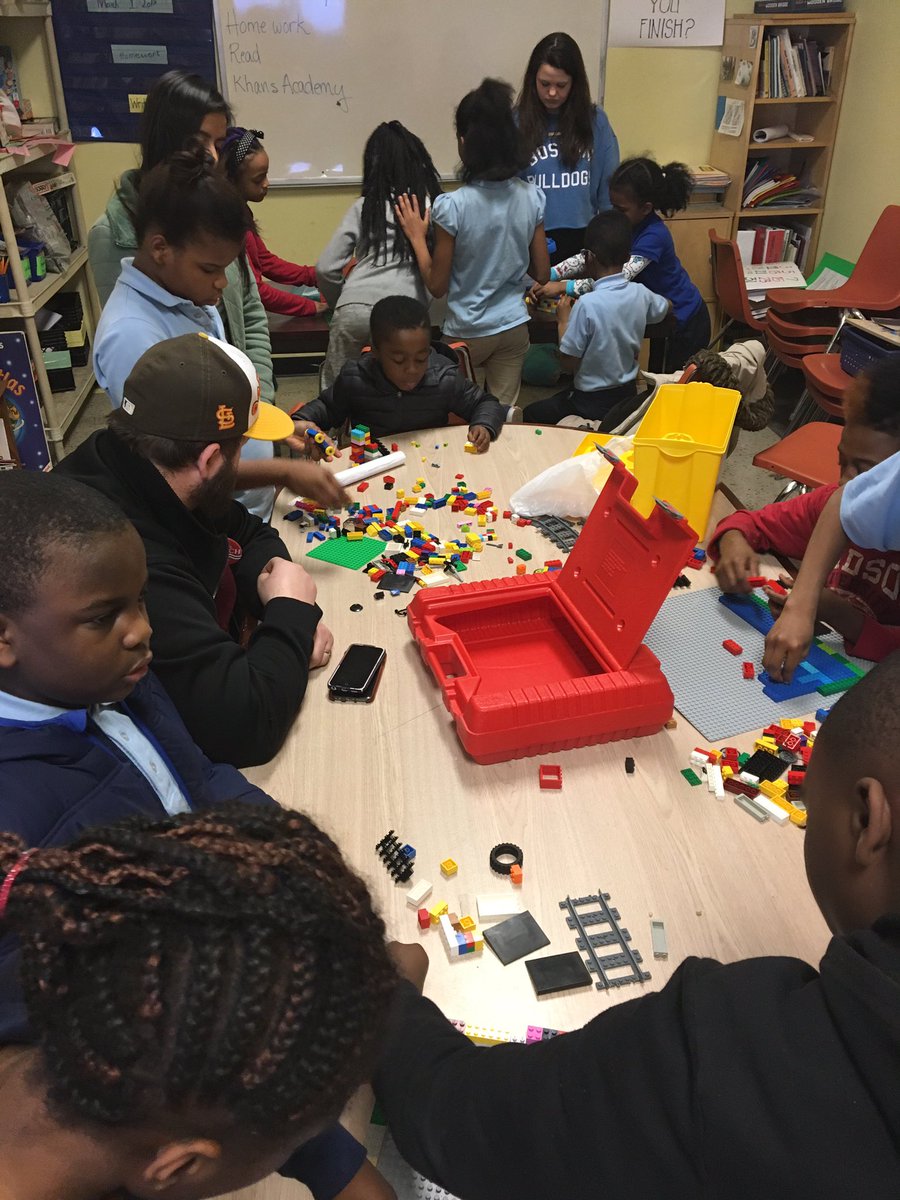 North_Campus's tweet image. For Comm. Fri, our elem. students could watch a movie or build together w/ Legos. Look at our budding engineers; everyone chose Legos! ❤❤❤