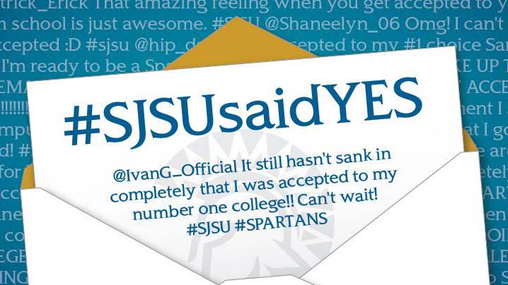 SJSU_ES's tweet photo. Are you a newly-admitted Spartan? Give us a shout-out if #SJSUsaidYes! Complete the Intent to Enroll process by May 1 to be #SJSUbound!📍💙💛 https://t.co/7tWxgkWro8