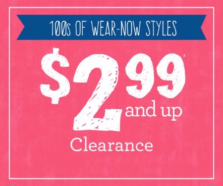 Don't miss out! Stop by Gymboree and shop clearance $2.99 and up. Ends 3/5.

See store for details.