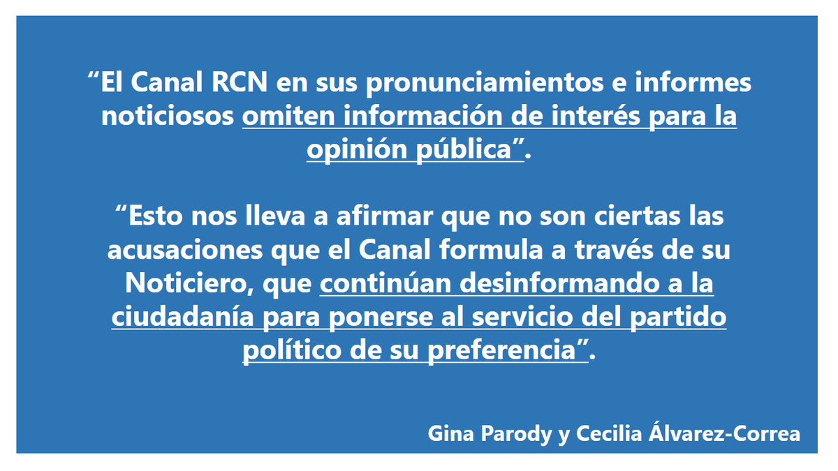 ginaparody's tweet photo. A pesar de que @NoticiasRCN nos da la razón, no tiene la gallardía de rectificar. #ObjetividadYVeracidad https://t.co/ALnVJM1lT4