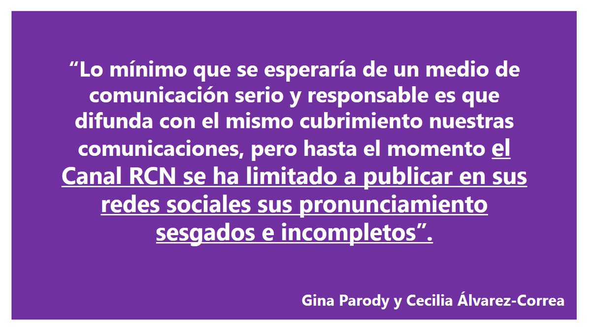 ginaparody's tweet photo. Los colombianos merecemos que los medios de comunicación promuevan debates objetivos, transparentes y rigurosos. #ObjetividadYVeracidad https://t.co/4UCm3BqFyU