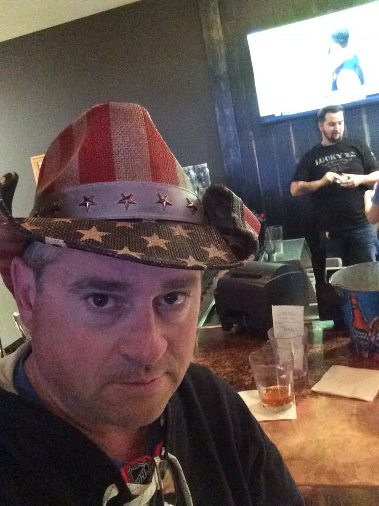 bevman23's tweet photo. Sipping on some #TennesseWhiskey listening to #MatteGray @WildHorseSaloon wearing #RebelCowboyHat https://t.co/yOhuL2Ar1X