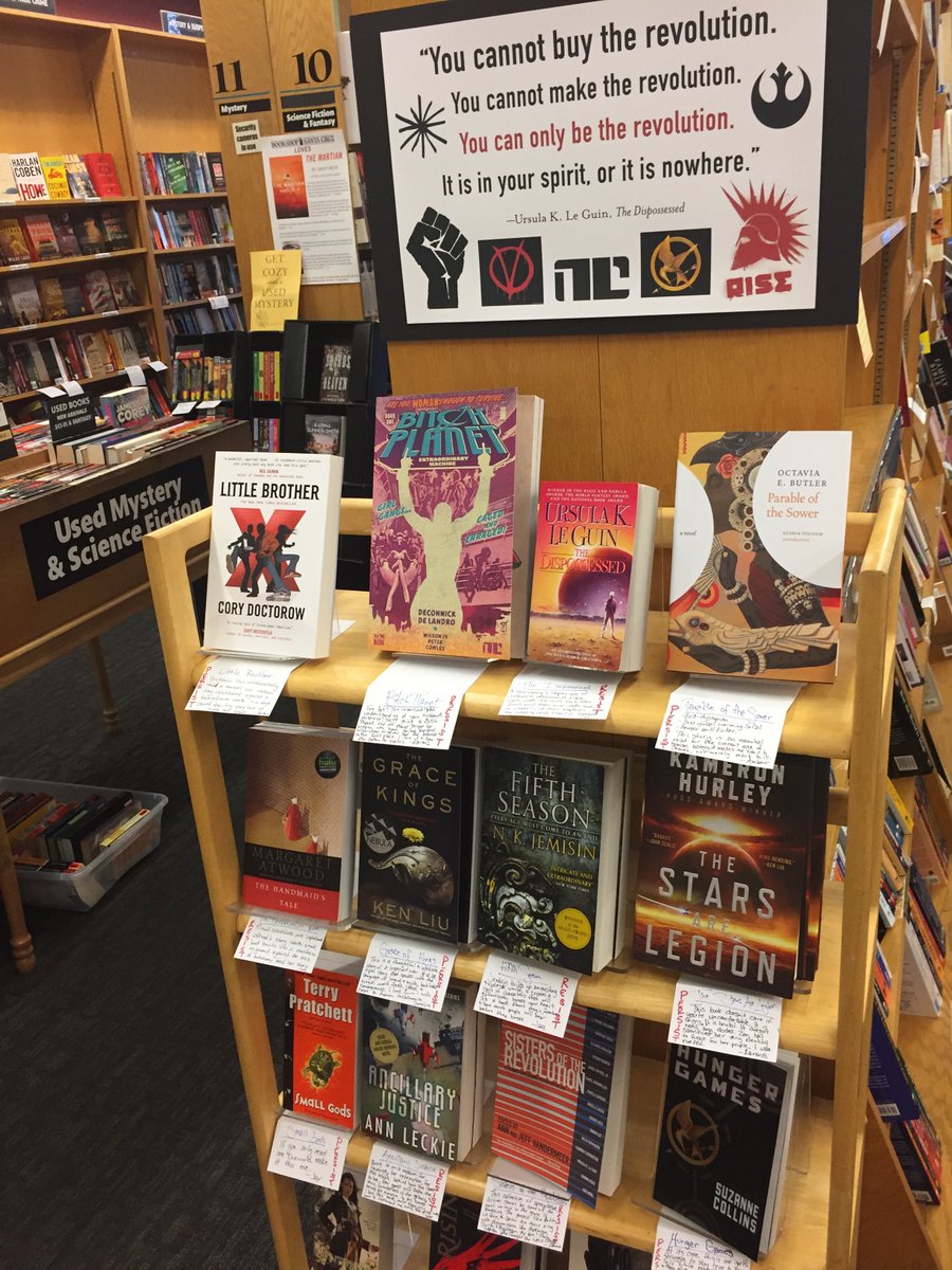 BookshopSC's tweet photo. #SFFSat "You cannot buy the revolution. You cannot make the revolution. You can only be the revolution." - Ursula K. LeGuin https://t.co/EJKlRD9Rjg