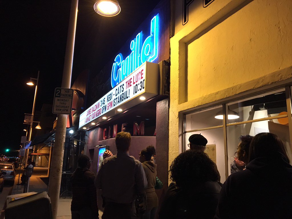 SterlingMetrics's tweet photo. Glad to see that tonight's show has a line at @GuildCinema! #SupportLocal #Abq #NobHill #IAmNotYourNegro #MovieNight https://t.co/VLHHJj0SjG
