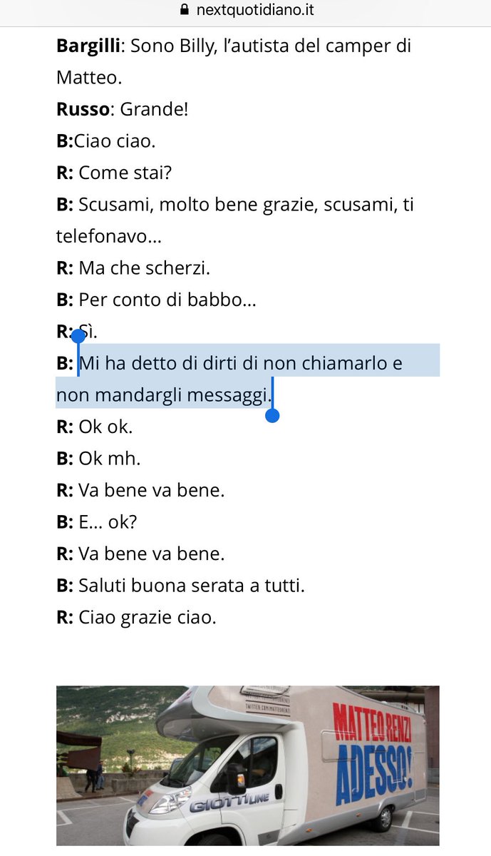 ZampieriChiara's tweet photo. Da autista del camper di #Renzi a telefonista per il padre!
From #Rignano >> #Bargilli
#RenziConfessa #Consip https://t.co/WxykmYiILQ