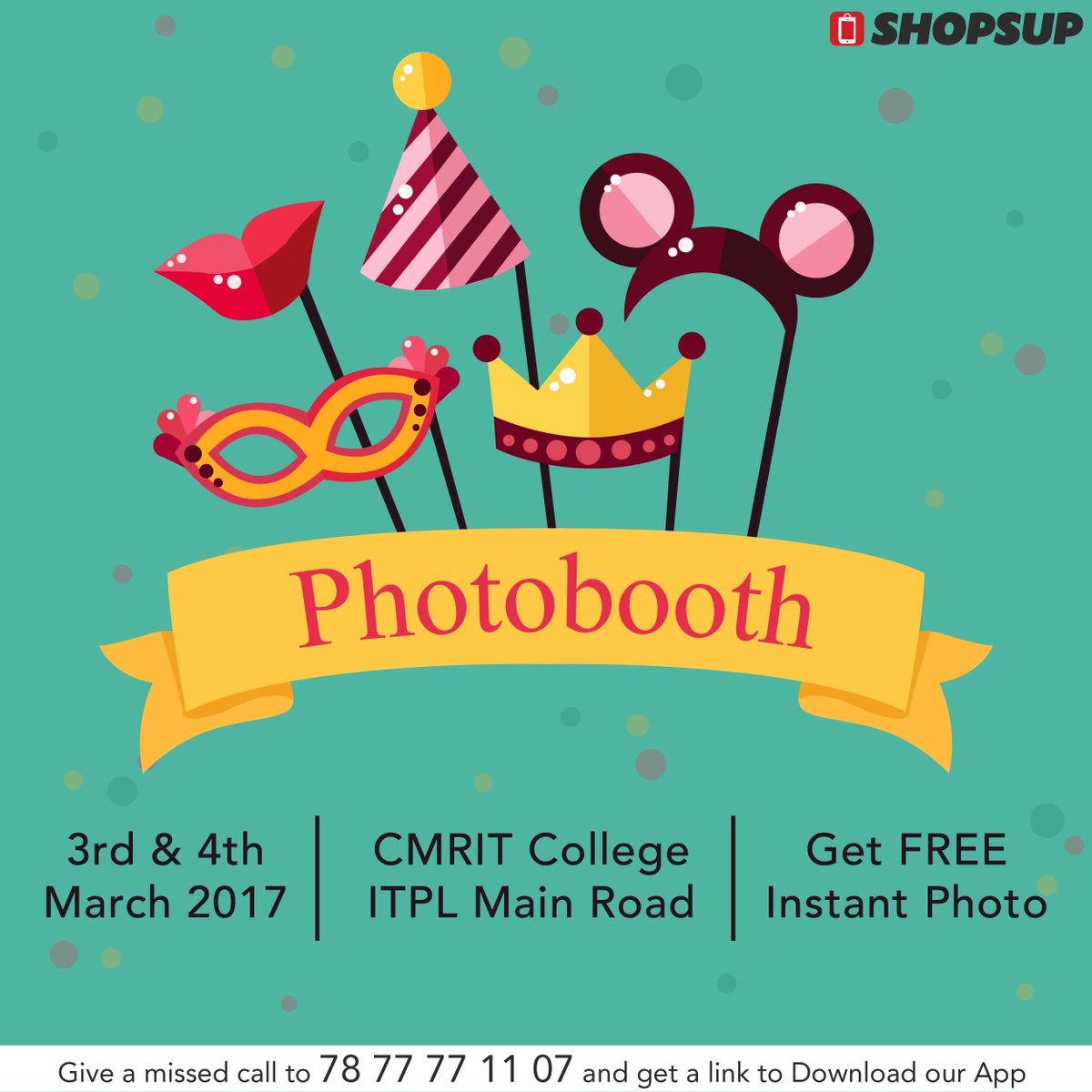 shopsupapp's tweet photo. Walk-in to CMRIT College today, ITPL Road Find ShopsUp Photo Booth, #GetOutAndShop #ShopsUp
.
App Link: https://t.co/4otnKv6O5r https://t.co/fVVc7rZYMY