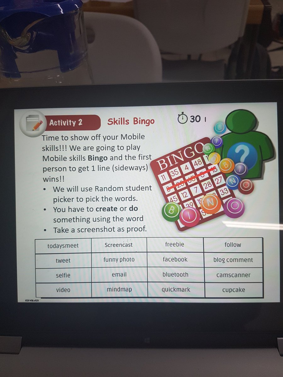 maggiev's tweet photo. We are playing mobile skills bingo at #gapschools  #ict4red https://t.co/kZrg862mPn