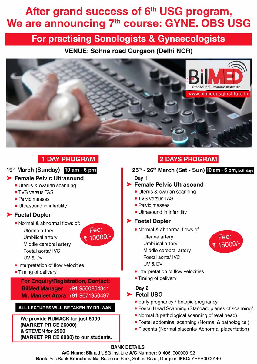 bilmedggn's tweet photo. Limited seats left. Register today.

#BilMed #ultrasoundtraining #radiology #radiologists #gurgaon #doctors #DoctorsInGurgaon #sonology https://t.co/OBSf0yUCN6