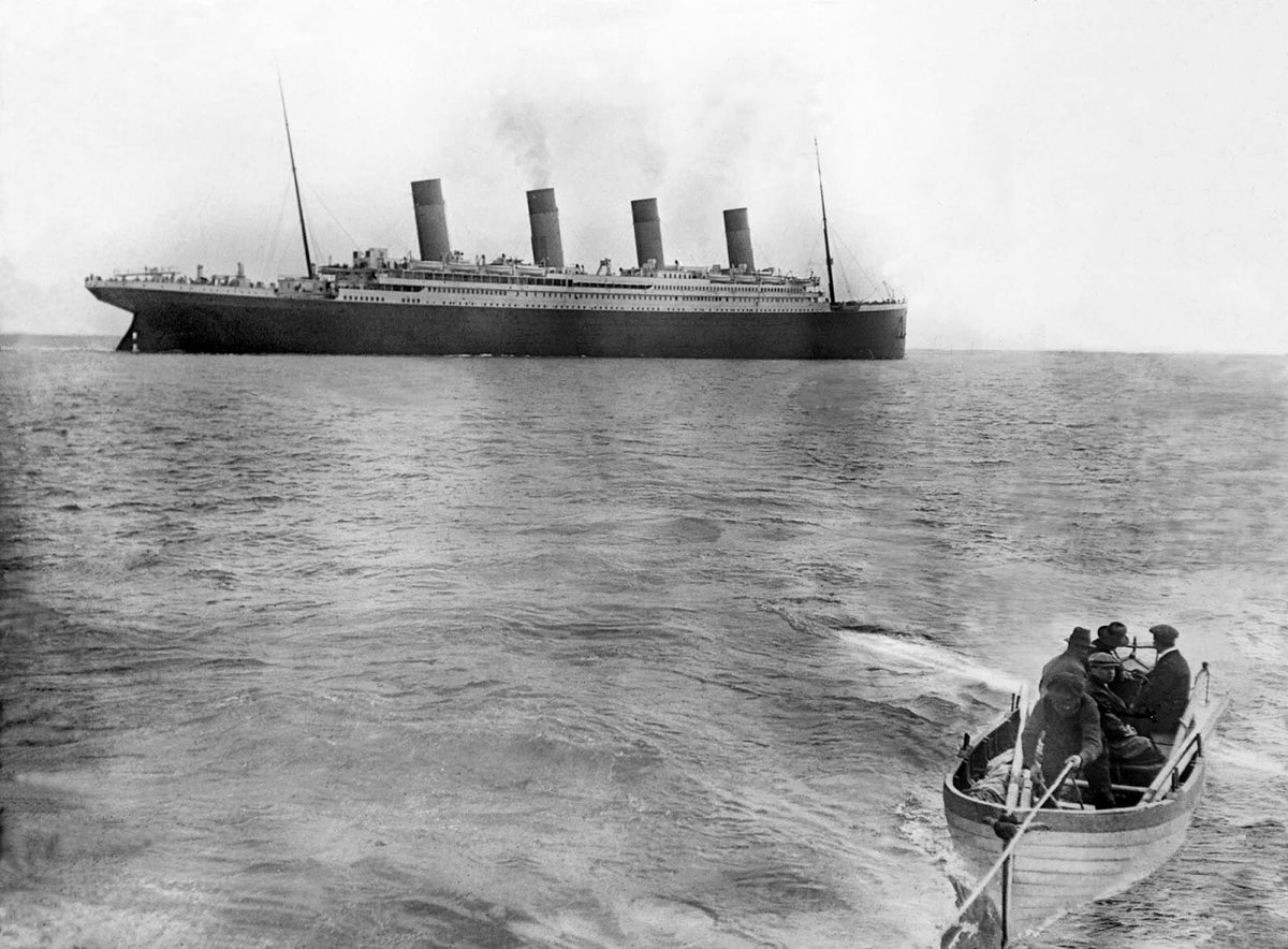 SeriousStrange's tweet image. This is the last known photo of the Titanic, taken on April 12th, 1912.