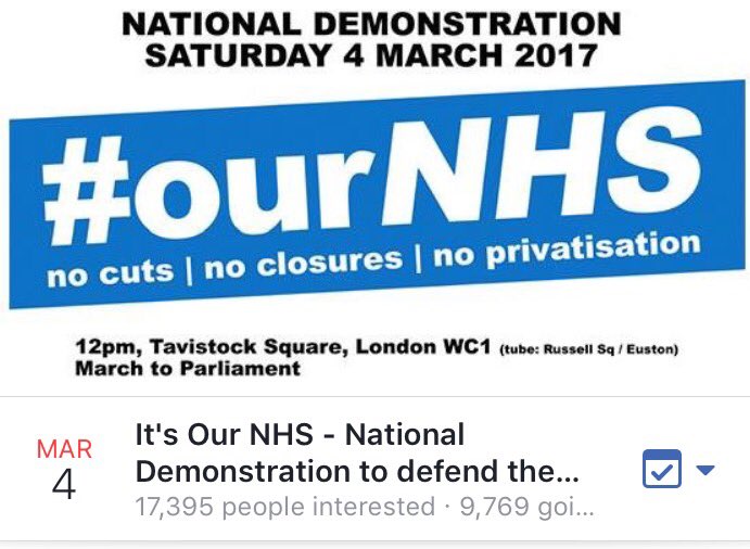#ourNHS pick-up leaflets from KilltheHousingBill at Tavistock sq advertising June Housing march distribute while marching with FocusE15