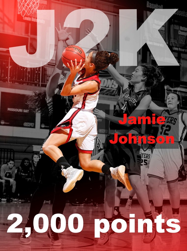 LewisWBBall's tweet photo. Congrats to Jamie Johnson on scoring over 2,000 career points! #2000ptclub #lewiswbb #FlightOn https://t.co/AMah4fNHtt