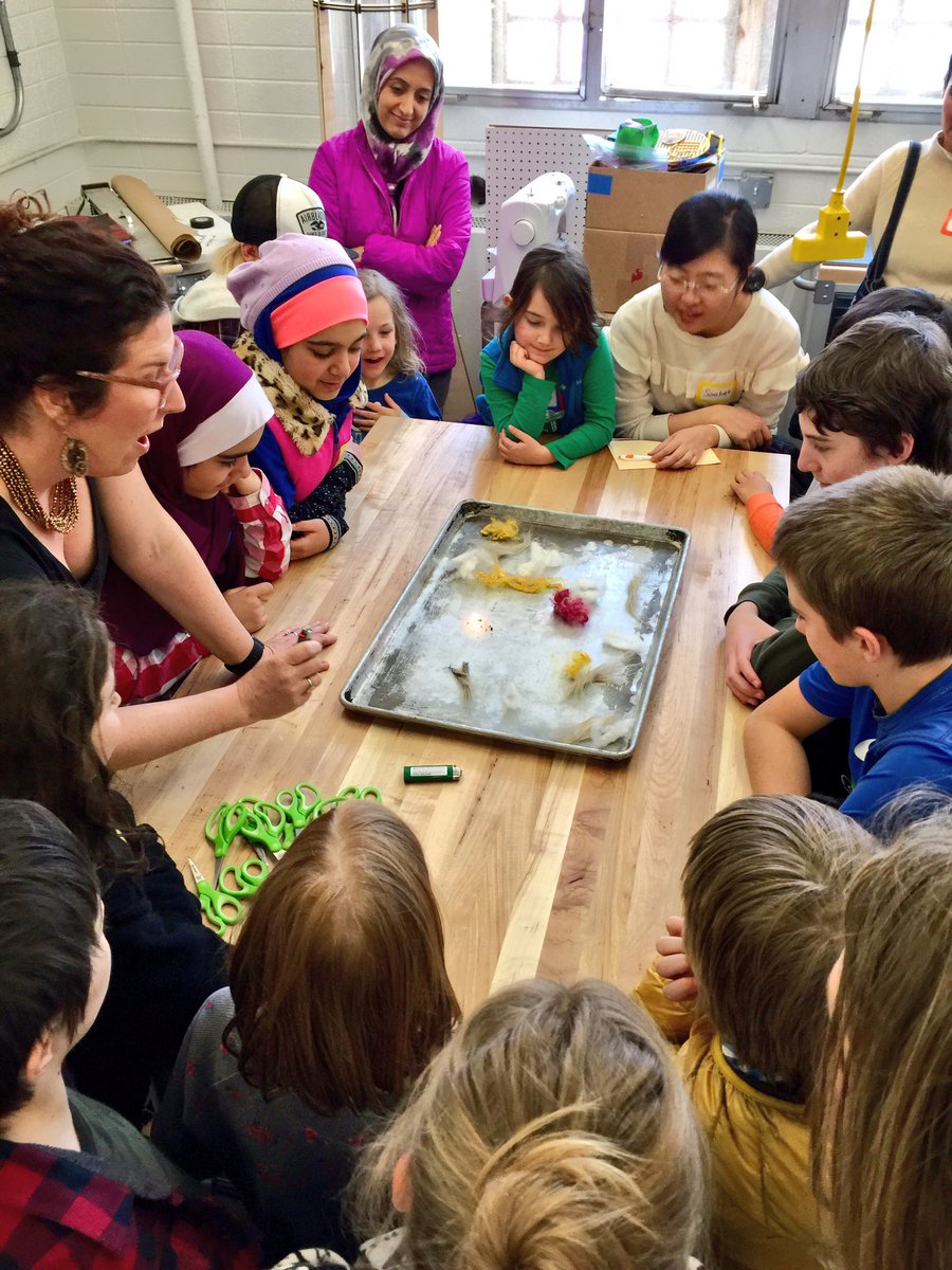 BLDG61's tweet photo. Homeschool STEAM Friday: fiber chemistry &amp; burn tests. 
#bldg61 https://t.co/8PqQwDgr0N