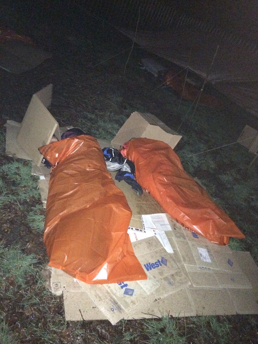 HWScouts's tweet photo. Really proud of our Scouts who have raised almost £2k for @centrepointuk by sleeping out in cardboard beds! Cold &amp; damp no worries for them! https://t.co/wGWCRlS04T