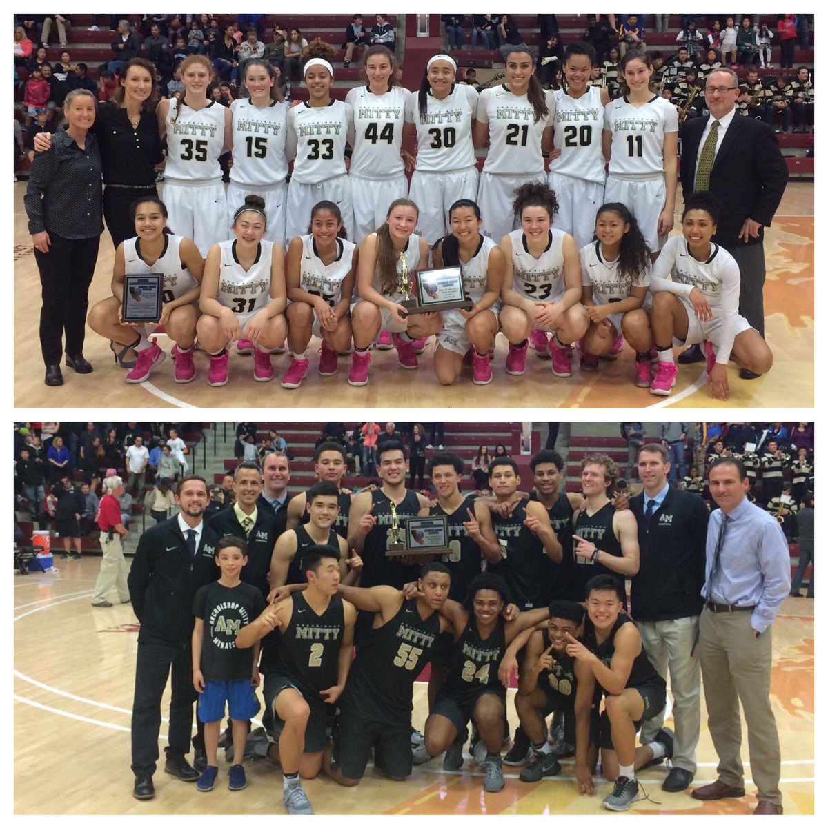 coachsphillips's tweet photo. Congrats Archbishop Mitty Basketball! Both th women &amp; men teams are CCS Open Champs! #GoMonarchs https://t.co/xmntalzzWz