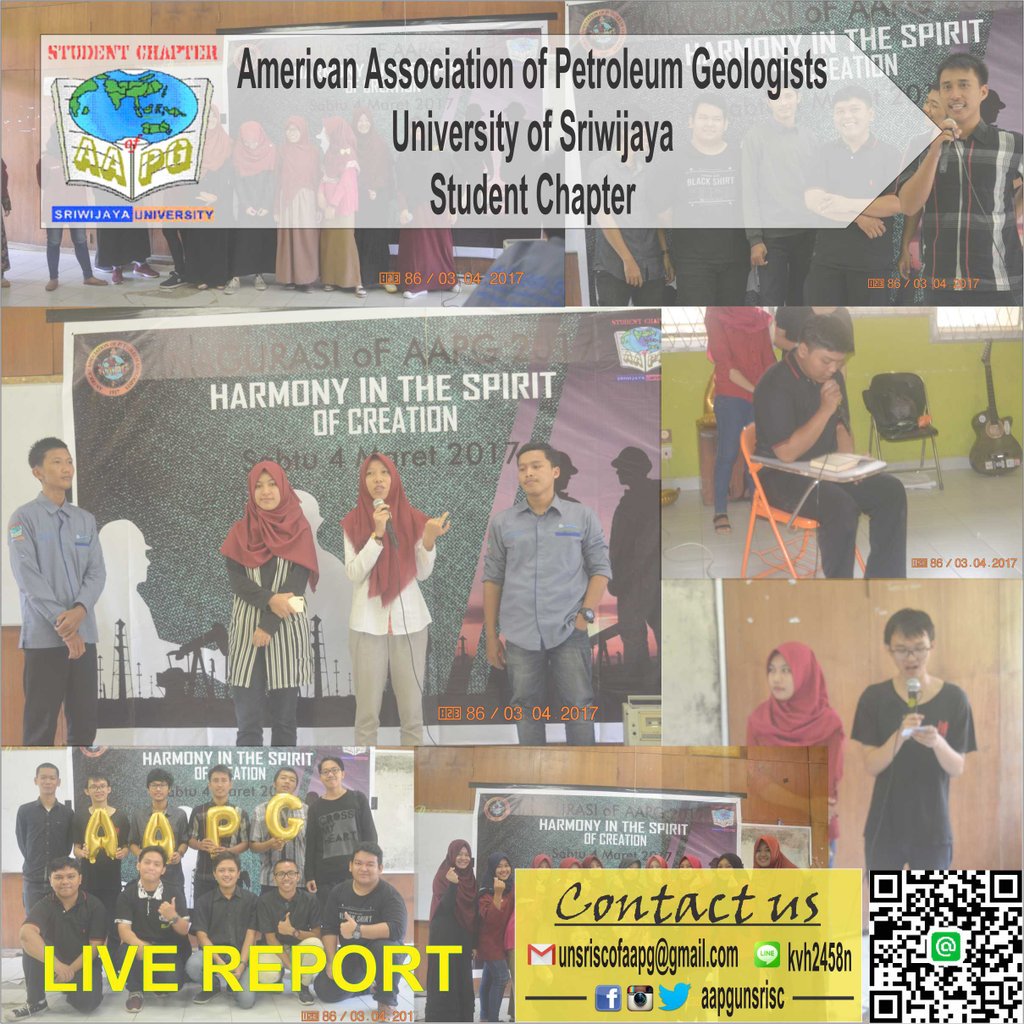 aapgunsrisc's tweet photo. [LIVE REPORT]
We are holding inauguration of (SV) of AAPG UNSRI SC period 2017 with theme "Harmony in The Spirit of Creation."
#AAPGUNSRISC https://t.co/sJLBXO6NFO