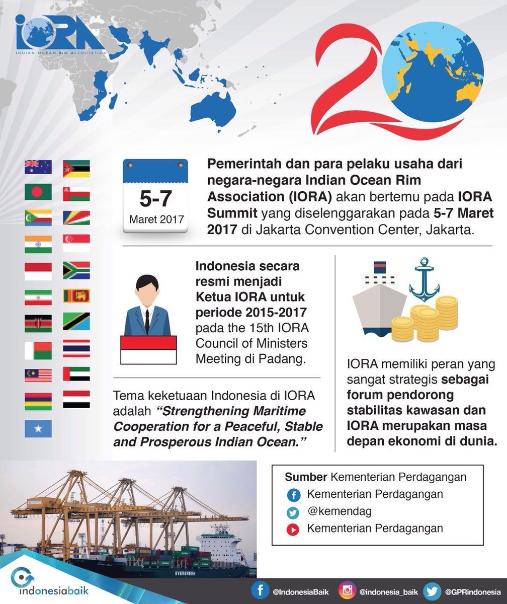 bumn_idn's tweet image. 2.#IORA2017 akan digelar tanggal 5-7 Maret ini di @BalaiSidangJCC Jakarta.