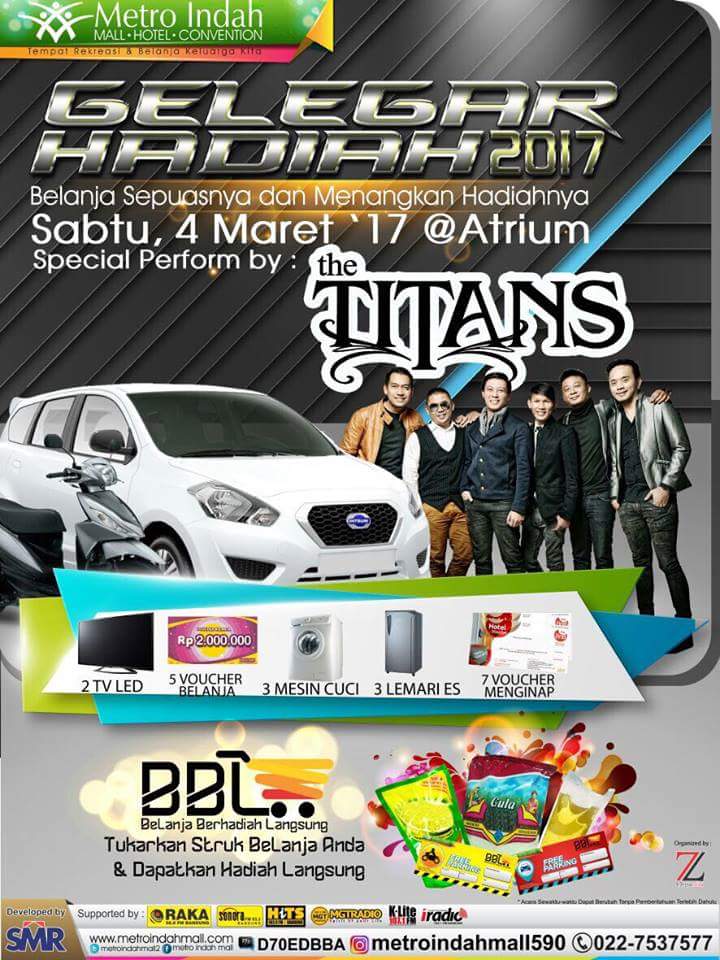 Titanicious's tweet photo. Sore ini, @TheTitansBand di Metro Indah Mall. #Titanium silahkan merapaaattt 🙌 https://t.co/0fbBiEzNWy