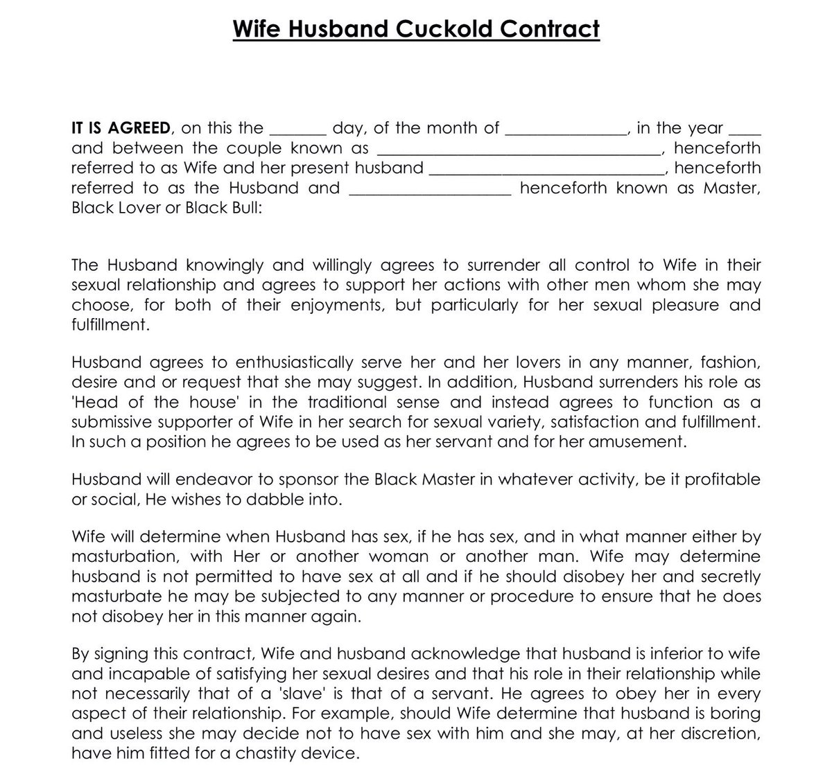 Cuckold Contract