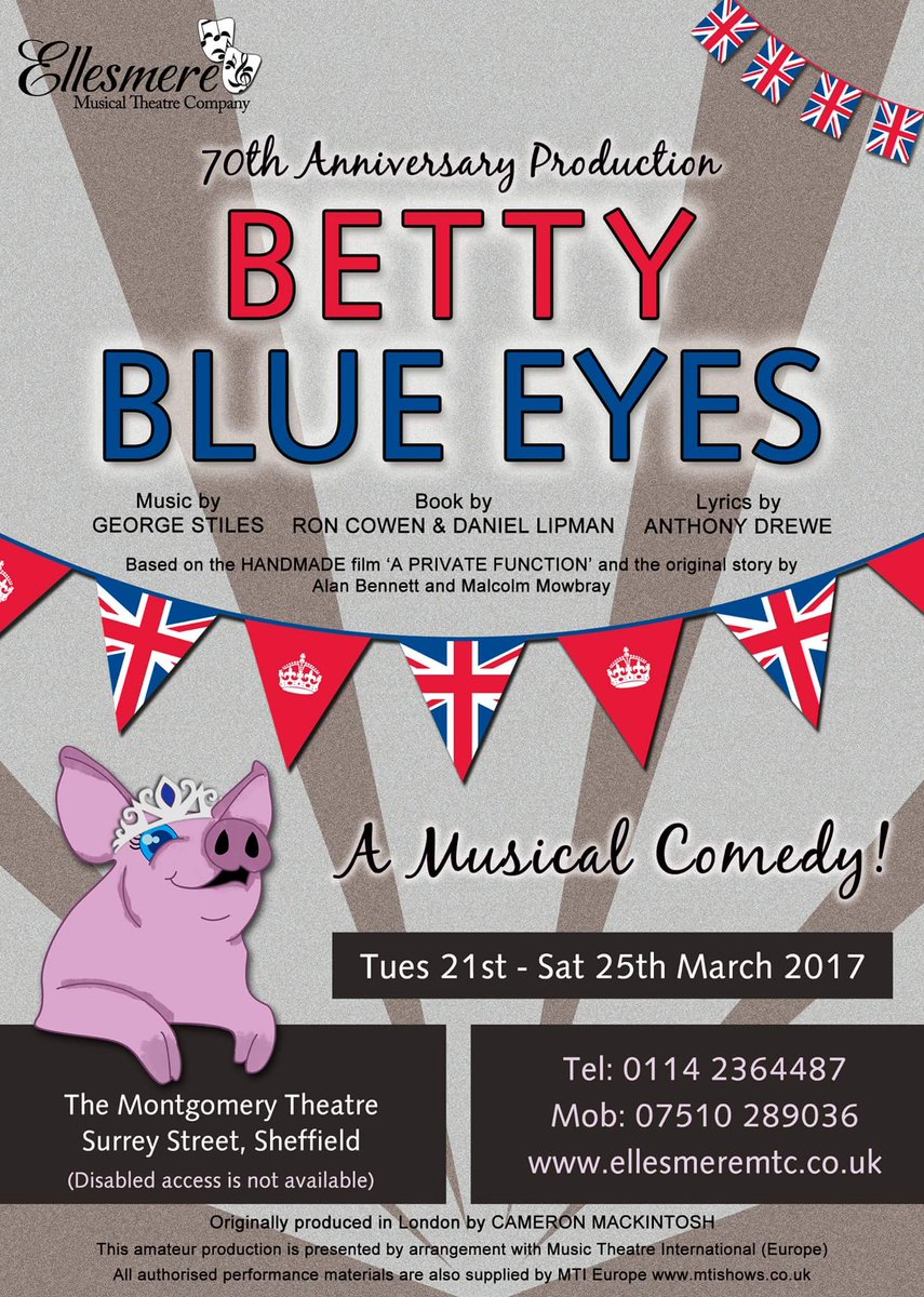 EllesmereMTC's tweet image. WIN a pair of tickets to opening night on 21st March! 5 pairs up for grabs. Simply retweet this tweet to enter.
Closes 13th March #EMTCBBE