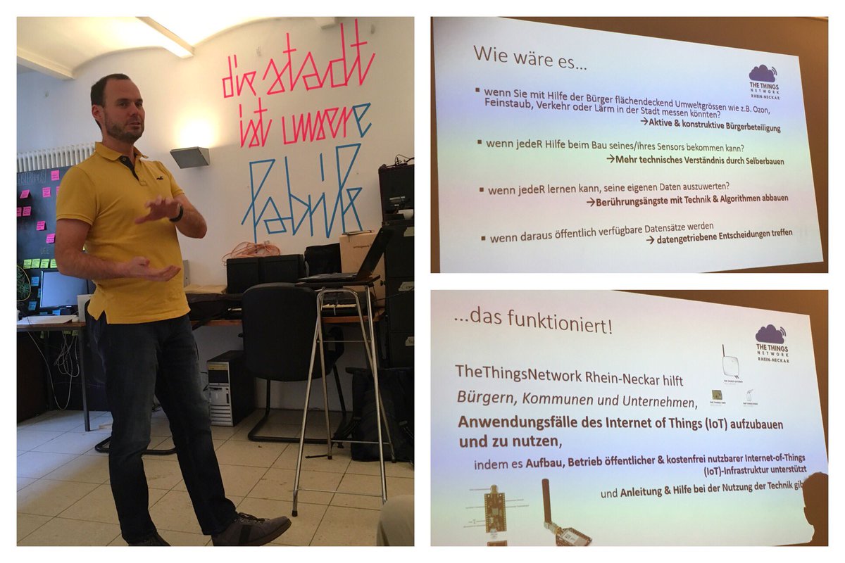 .<a href="/dakoller/">Daniel Koller</a> presents LoRaWAN and <a href="/TTN_RN/">TheThingsNetworkRN</a> during Open Knowledge Lab Kick-Off Event at <a href="/HD_Makerspace/">HeidelbergMakerspace</a> #odd17