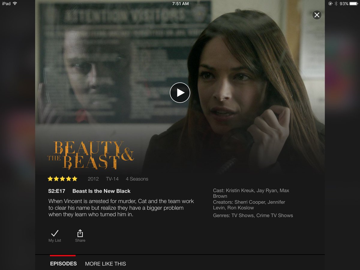 pscoordsen13's tweet photo. #5WordWeekendPlans Watch Beauty And The Beast
Thanks to @netflix for offering all seasons of #BatB https://t.co/hYeVSiEqSt