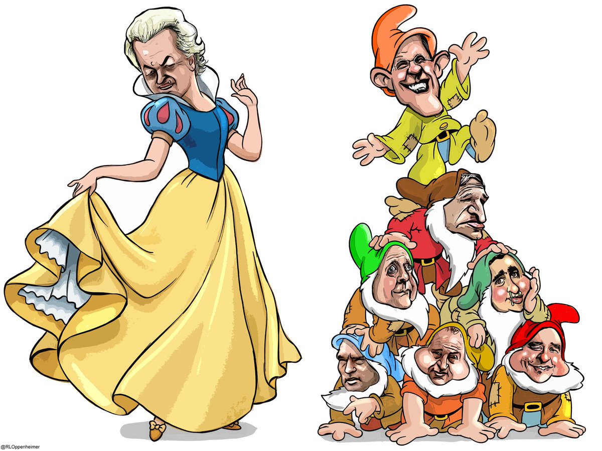 Sneeuwwitje en de Zevendwergencoalitie <a href="/nrc/">NRC</a> #Wilders #Rutte #Buma #Pechtold #Klaver #Roemer #Asscher #Segers