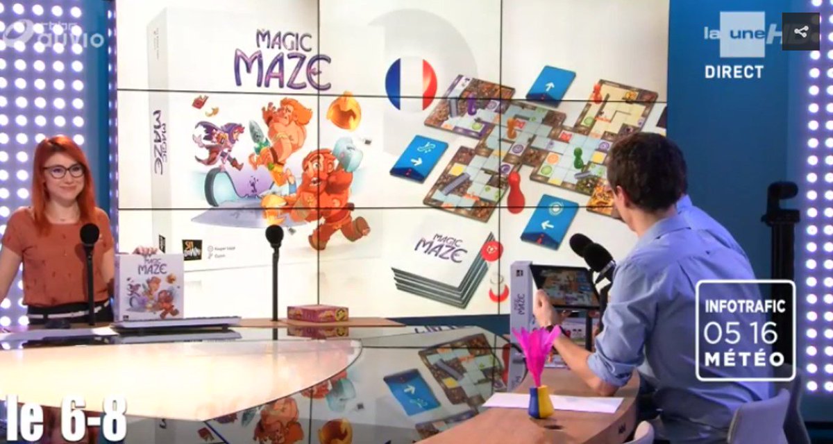 sajoubxl's tweet photo. Magic Maze de @SitDownGames en direct à la télé belge, c'était ce vendredi matin ! https://t.co/t3sinrYJto #j2s @RTBF https://t.co/DriSJdunCK