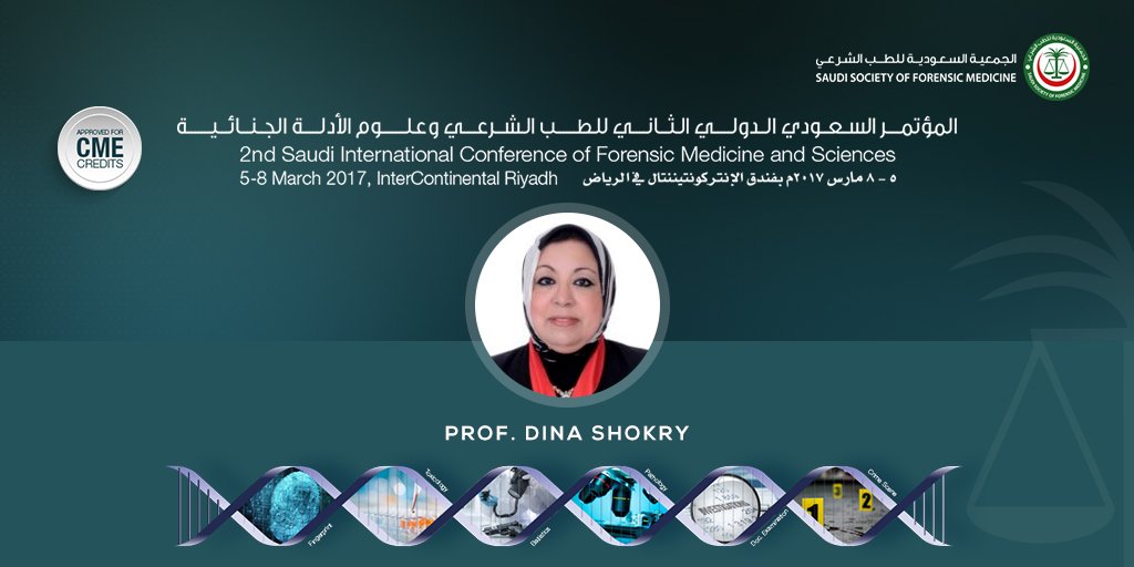 2SICFMS's tweet photo. Conference7-3-17
Prof. Dina Shokry
DNA Methylation a Novel Marker in Forensic Science Identification
#2ndSICFMS #KSA https://t.co/l8tEnUMDQI
