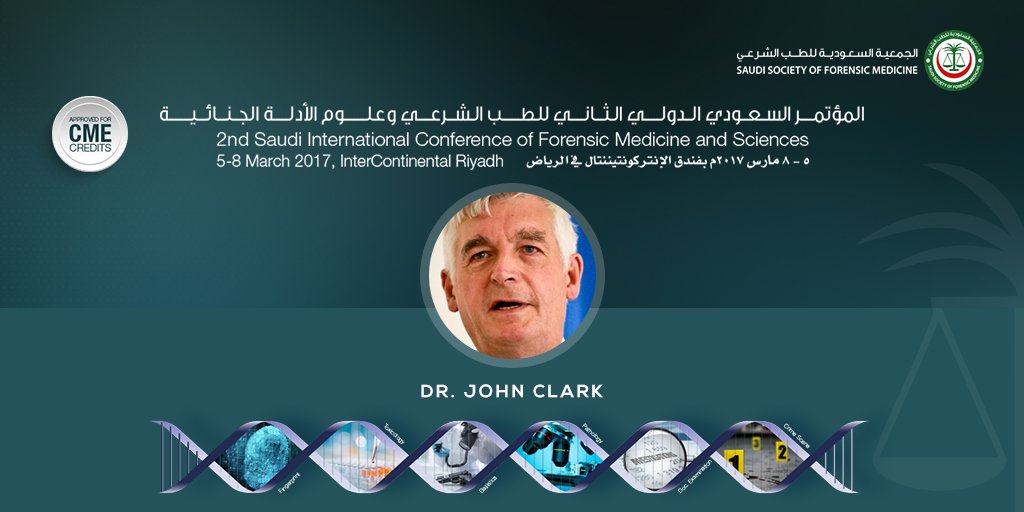 2SICFMS's tweet photo. Conference 8 #Mar17
Dr. John Clark
Man’s Best Friends? The Animal World In Forensic Pathology
#2ndSICFMS #Riyadh https://t.co/PkrxBiaQy0