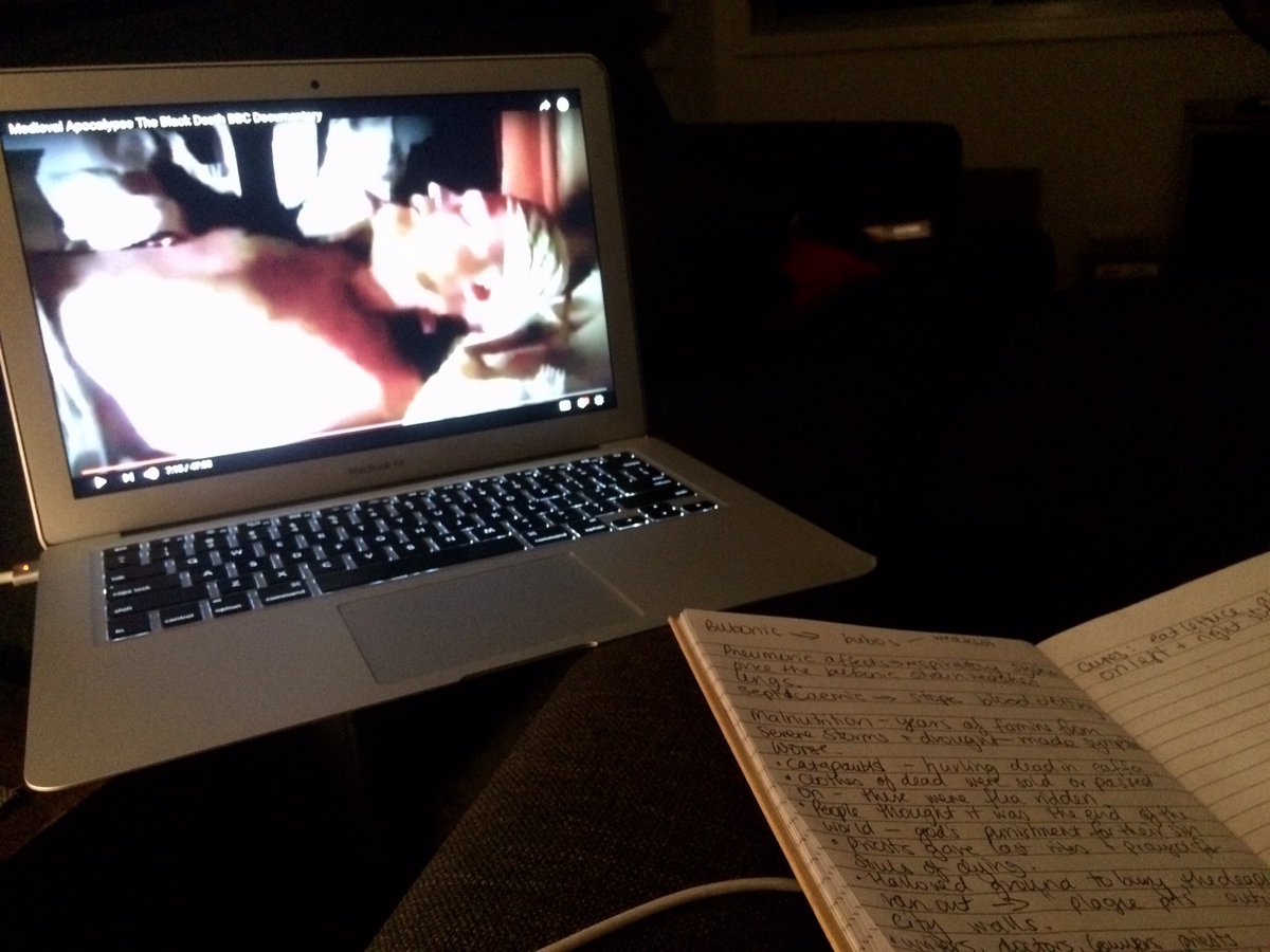 AMcPlant's tweet image. Saturday night watching videos about the plague as I research the next chapter of my story. #thisishowiparty #saturdaynight #plague #writer