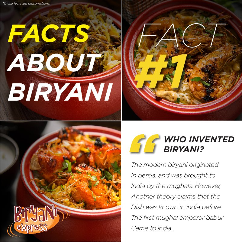 BiryaniExpress1's tweet photo. Facts about Biryani....
 Biryani Express Arriving Soon in Dubai
 #biryaniexpress #dubai #restaurantdubai #biryanidubai #fooddubai https://t.co/HxdunGrJaM