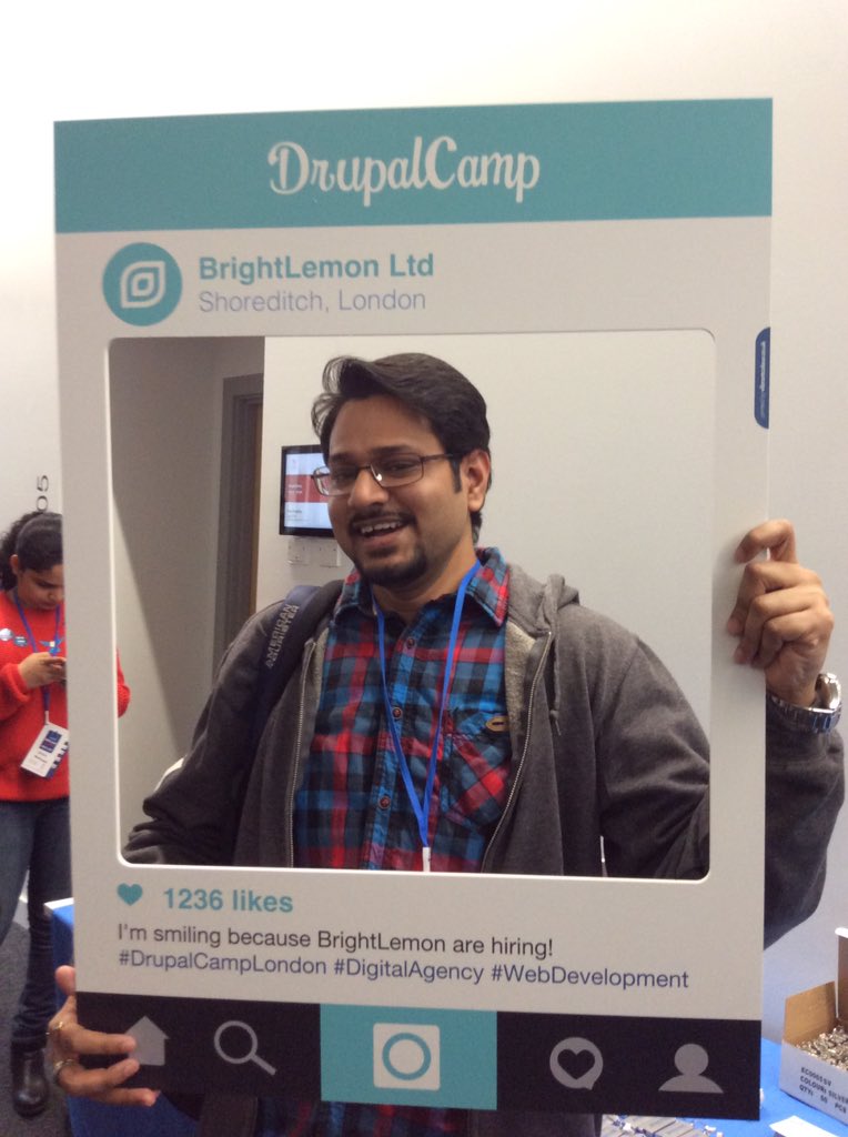 tweet_rachit's tweet photo. That's me @DrupalCampLDN thanks to #brightlemon #dclondon https://t.co/wXIoHafX3y