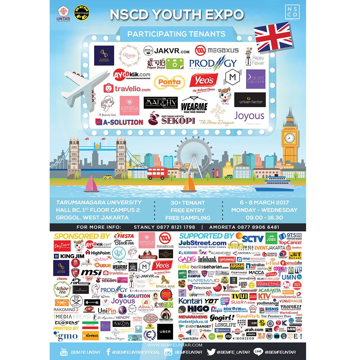 BEM FE UNTAR presents NSCD YOUTH EXPO +30 tenants with various product and get FREE samplings and many more on 6-8th March 2017