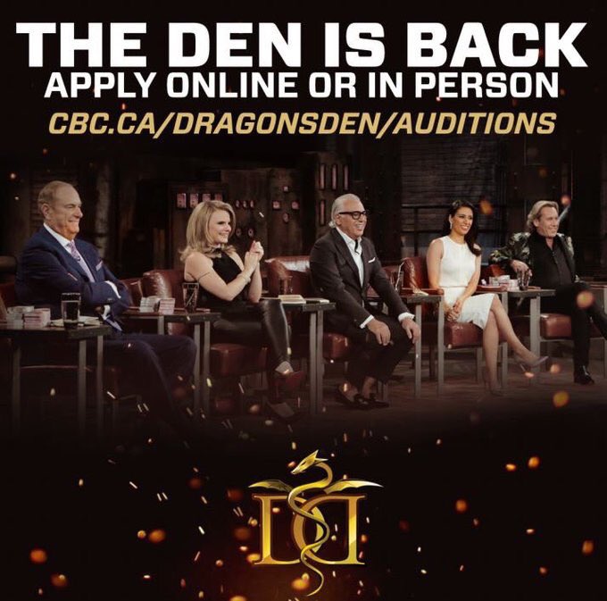 Today's the day #Halifax! #DragonsDen auditions 11:00am-6:00pm! Do you have what it takes to #PitchYourBiz?