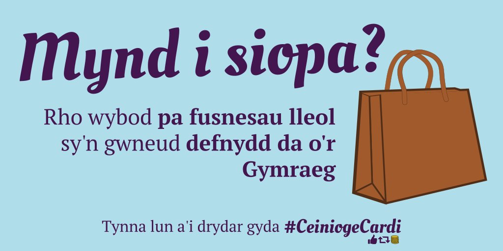 Mynd i siopa heddi?
Gad i ni wybod pa fusnesau sy'n cefnogi'r Gymraeg!
#CeiniogeCardi